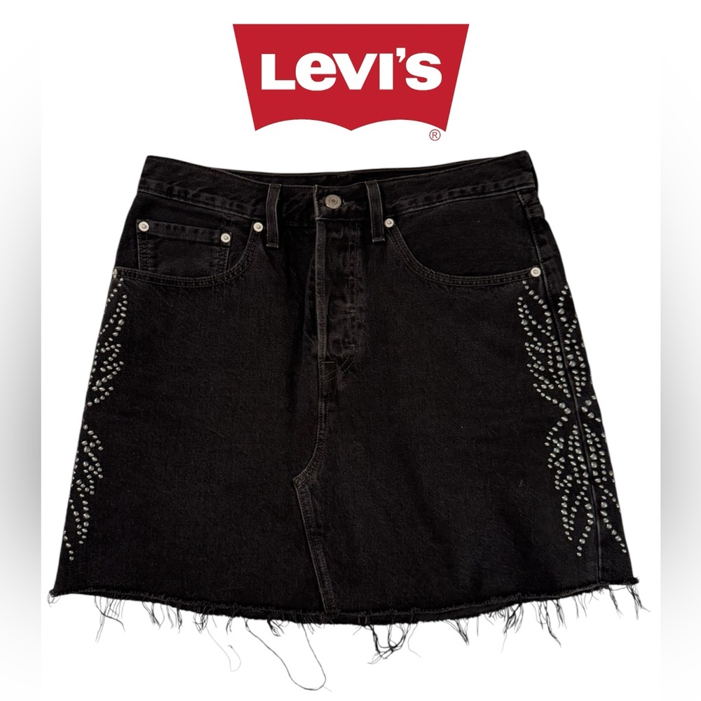 Levi's Black Denim Skirt with Studded Design